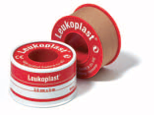 SURGICAL PLASTER FOR FIXING DRESSINGS IN ROLL LEUKOPLAST SKIN-COLOURED VISCOSE SUPPORT RUBBER ADHESIVE MASS ZINC OXIDE 2.5X500CM