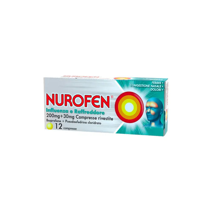 NUROFEN FLU COOL 200 MG + 30 MG COATED TABLETS 12 COATED TABLETS