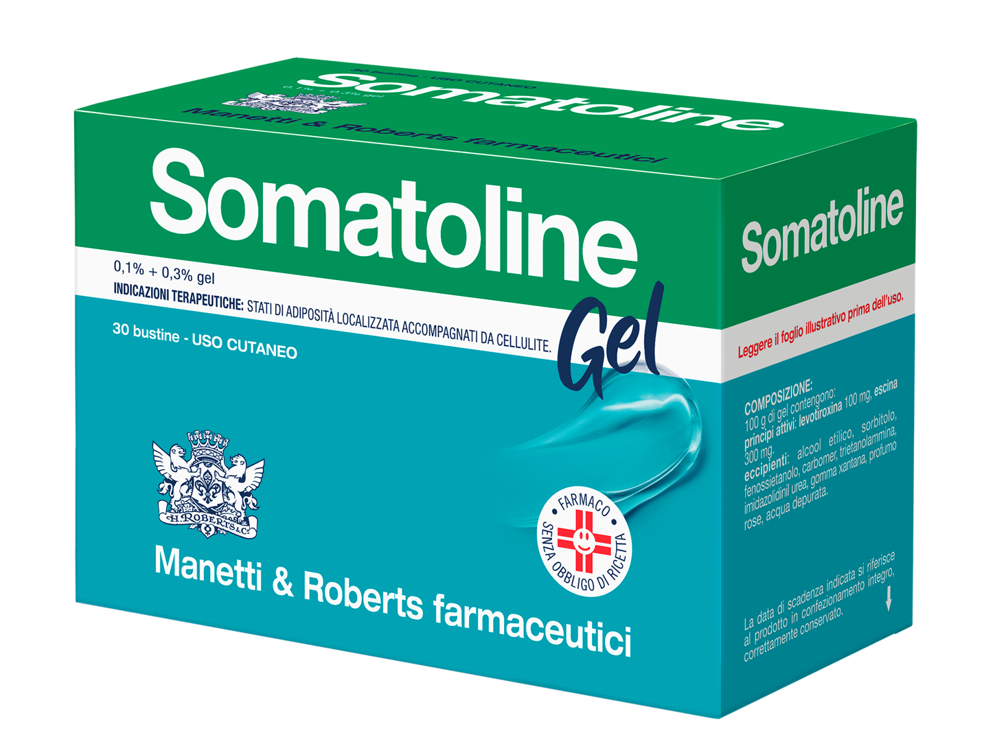 SOMATOLINE 0.1% + 0.3% GEL 30 PAPER/AL/PE SACHETS OF 10 G