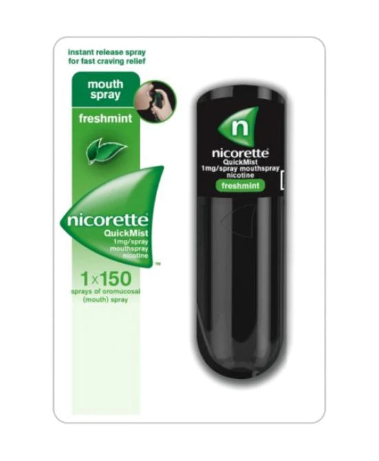 NICORETTEQUICK 1MG/OROMUCOSAL SPRAY, 150-DOSE SOLUTION IN DISPENSER