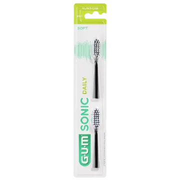 GUM SONIC DAILY TOOTHBRUSH BATTERY REFILL BLACK 2 PIECES
