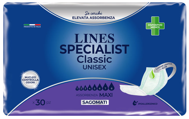 LINES SPECIAL CLASSIC SHAPED INCONTINENCE DIAPERS MAXI 30 PIECES