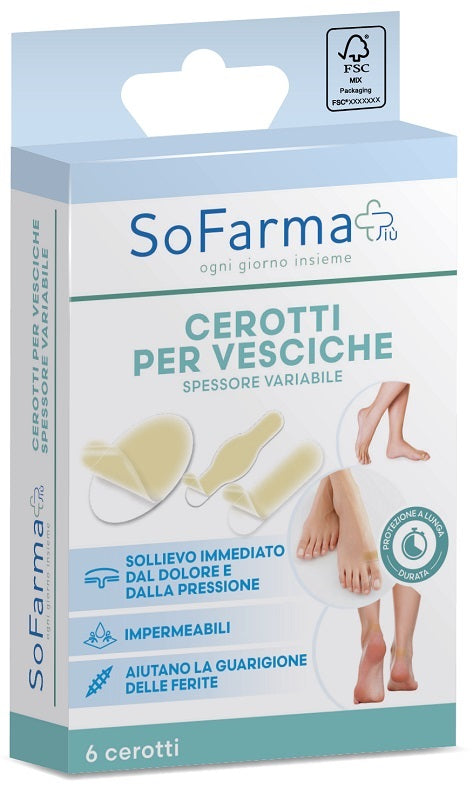 Assorted blister plasters, 6 pieces, sofarmapiu'