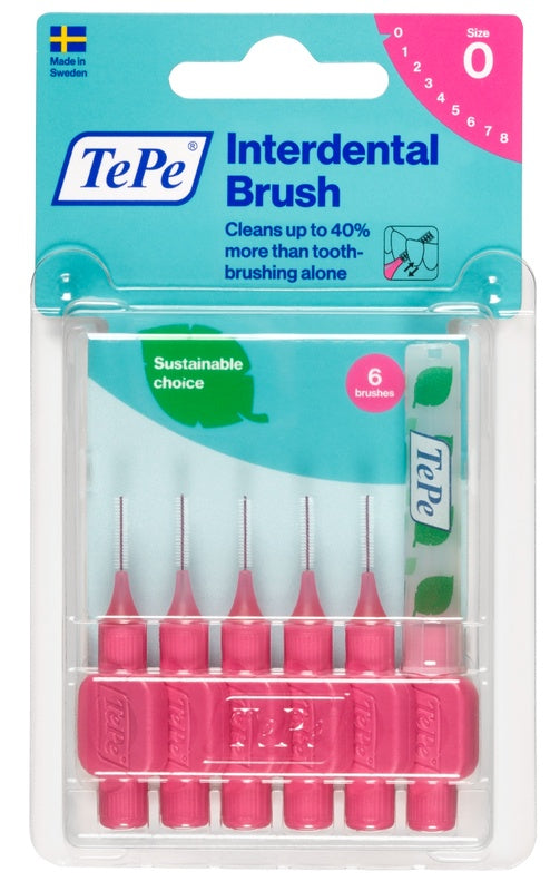 TEPE INTERDENTAL BRUSH PINK 0.4MM 6 PIECES