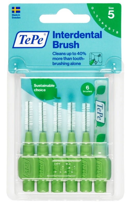 TEPE INTERDENTAL BRUSH GREEN 0.8MM 6 PIECES