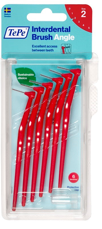 TEPE ANGLE INTERDENTAL BRUSH RED 0.5MM 6 PIECES
