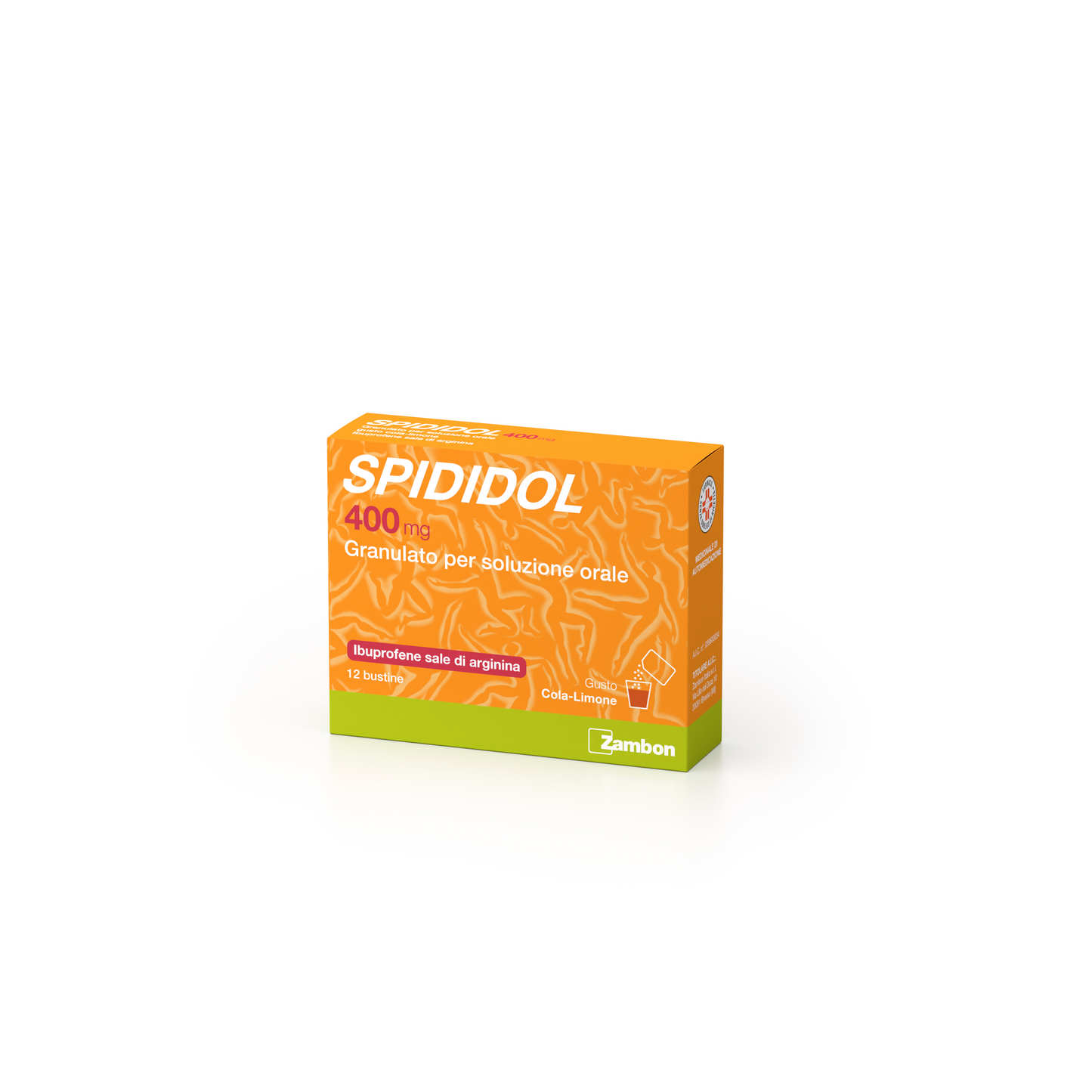 SPIDIDOL 400 MG GRANULES FOR ORAL SOLUTION COLA-LEMON FLAVOUR 12 PAPER/AL/PE LAMINATED SACHETS