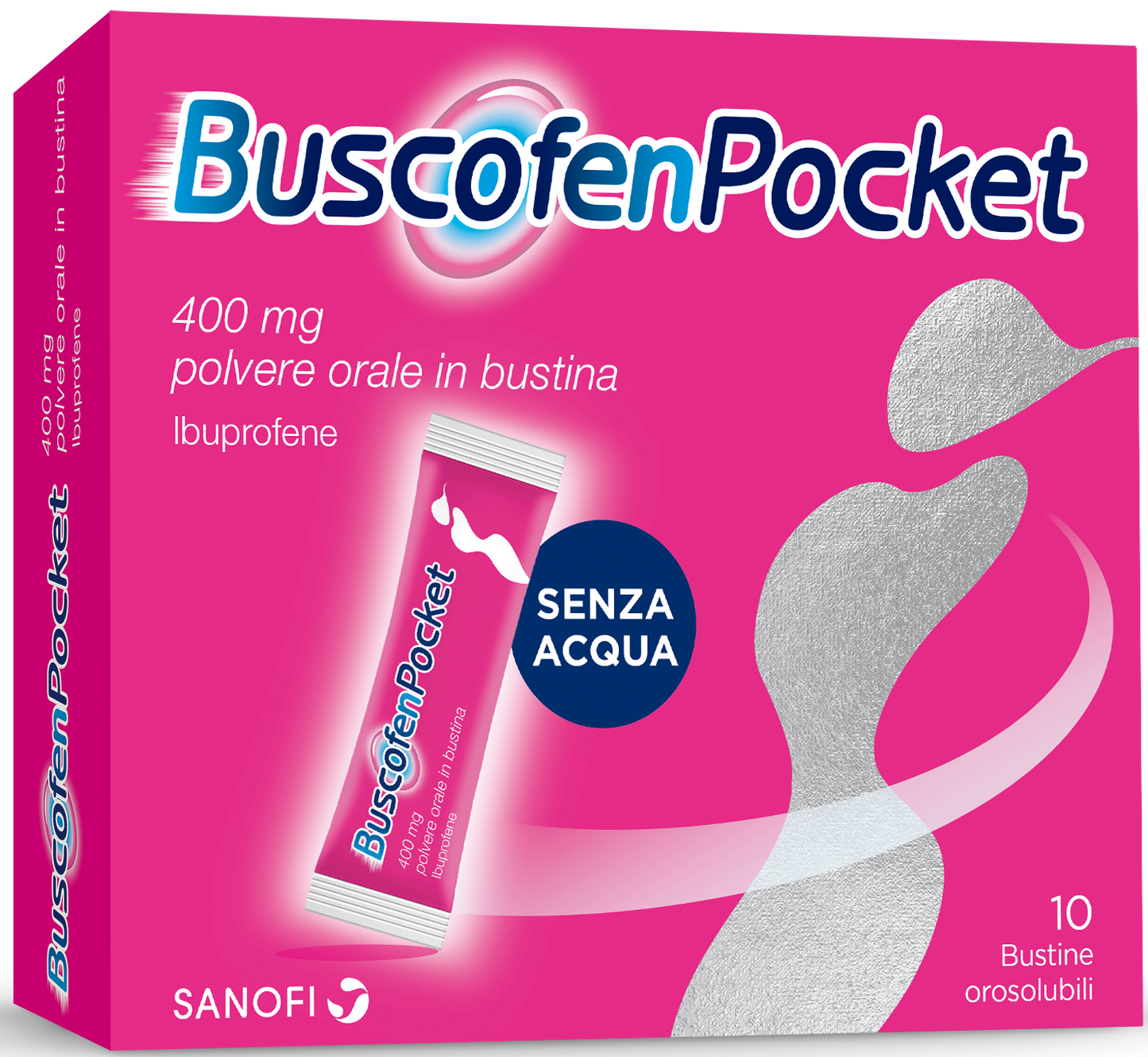 BUSCOFENPOCKET 400 MG ORAL POWDER IN SACHET 10 SINGLE-DOSE SACHETS IN PAP/AL/MEEA