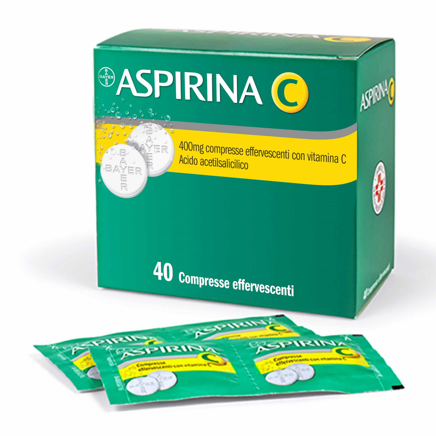 ASPIRIN C 400 MG EFFERVESCENT TABLETS WITH VITAMIN C 40 TABLETS IN STRIPS AL/PE/PAPER-PE/AL/SURLYN