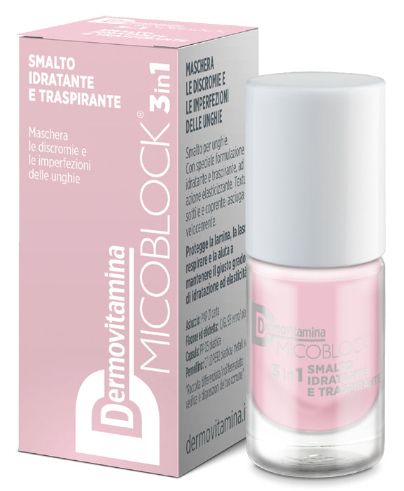 DERMOVITAMINA MICOBLOCK 3 IN 1 MOISTURIZING AND BREATHABLE NAIL POLISH LIGHT PINK 5 ML