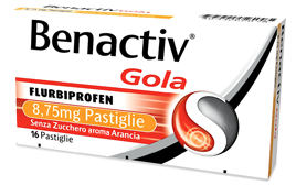 BENACTIV THROAT "8.75 MG SUGAR-FREE LOZENGES ORANGE FLAVOUR" 16 LOZENGES"