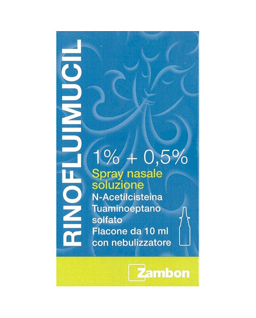 RINOFLUIMUCIL "1% + 0.5% NASAL SPRAY SOLUTION" 10 ML BOTTLE"