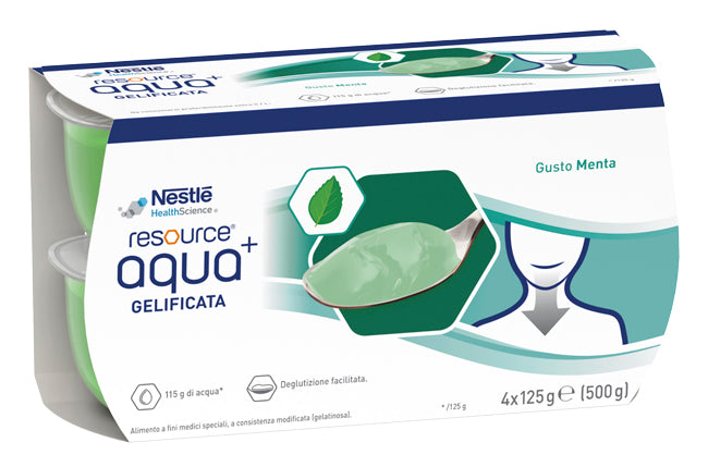 RESOURCE AQUA GELIFIED WATER+MINT CUP 6 4X125 G