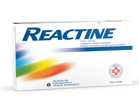 REACTINE*6 cpr 5 mg + 120 mg rilascio prolungato