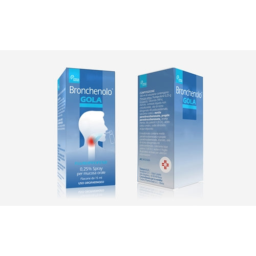 BRONCHENOLO GOLA "0.25% SPRAY FOR ORAL MUCOSA" 15 ML BOTTLE"