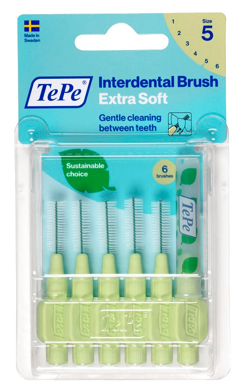 TEPE XSOFT INTERDENTAL BRUSH GREEN 0.8MM 6 PIECES