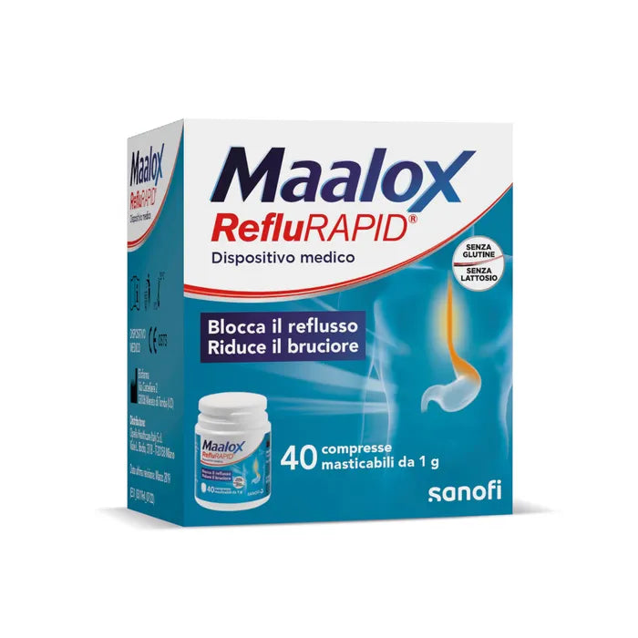MAALOX REFLURAPID 40 CHEWABLE TABLETS