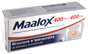 MAALOX 400 MG + 400 MG CHEWABLE TABLETS 40 TABLETS