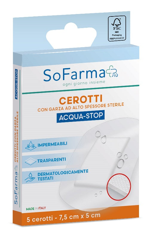 CEROTTO ACQUASTOP 7,5X5 CM 5 PEZZI SOFARMAPIU'