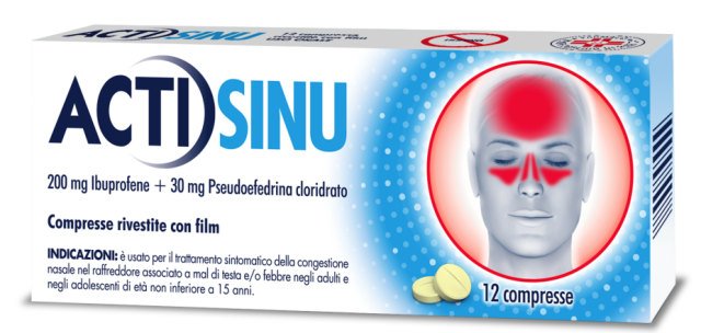 ACTISINU 200 MG/30 MG COMPRESSE RIVESTITE CON FILM 12 COMPRESSE IN BLISTER PVC/PVDC/AL