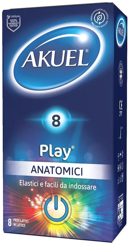 AKUEL PLAY ANATOMICAL CONDOM 8 PIECES