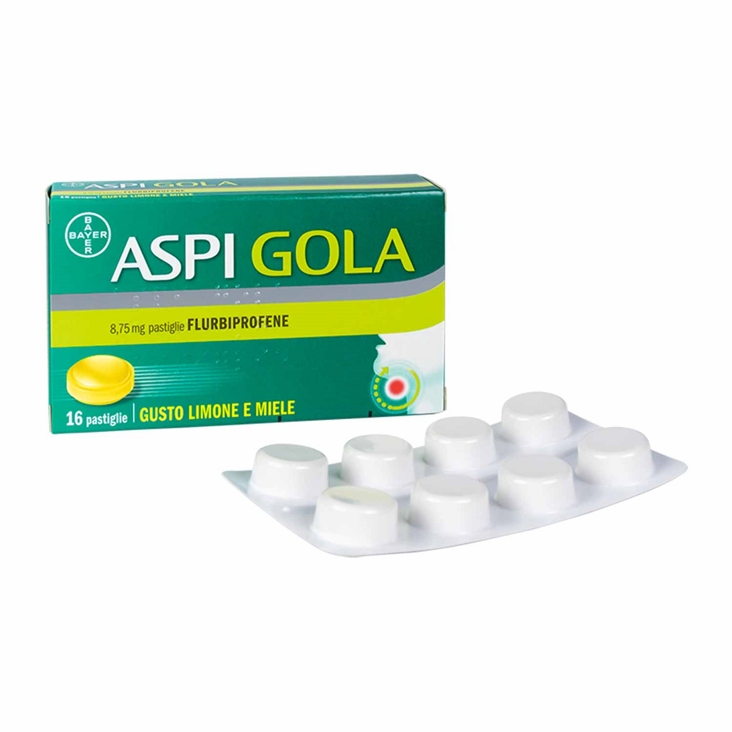 ASPI GOLA 8.75 MG HONEY LEMON FLAVOURED LOZENGES 16 LOZENGES IN PVC/PVDC/ALUMINIUM BLISTER