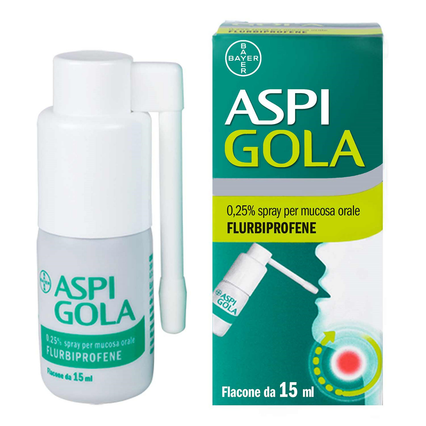 ASPI GOLA "0.25% SPRAY FOR ORAL MUCOSA" 15 ML BOTTLE"