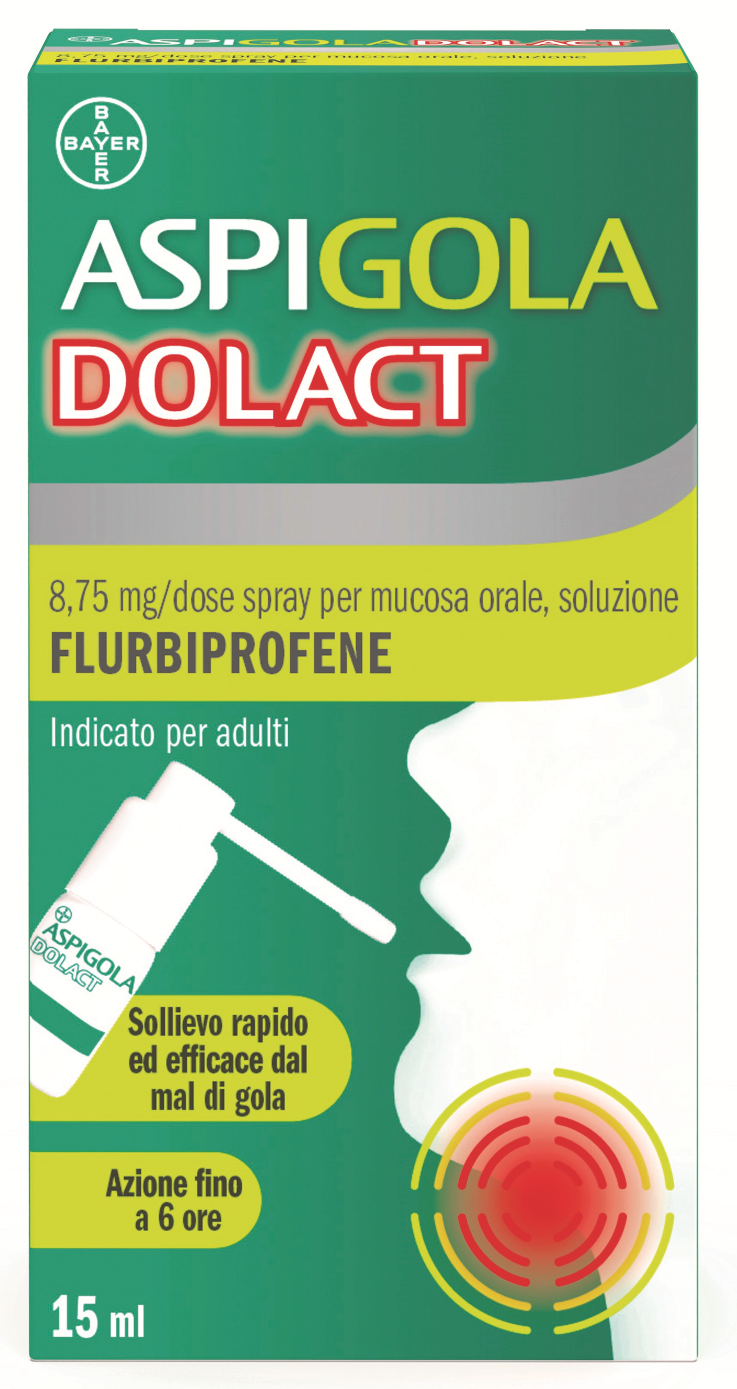 ASPIGOLADOLACT 8.75 MG/DOSE SPRAY FOR ORAL MUCOSA 1 HDPE BOTTLE OF 15 ML