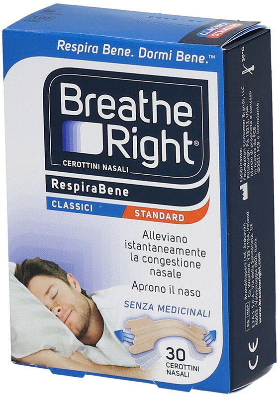 BREATHE RIGHT CLASSIC NASAL PATCHES 30 PIECES