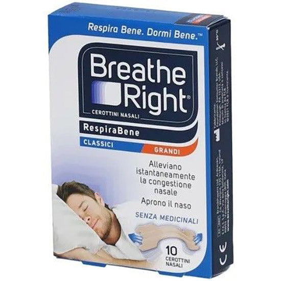 BREATHE RIGHT CLASSIC LARGE NASAL PATCHES 10 PIECES