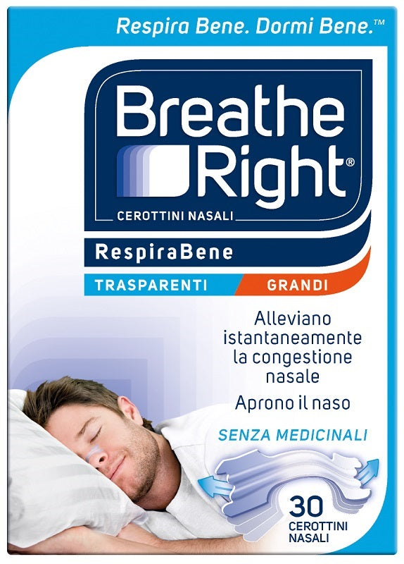 BREATHE RIGHT TRANSPARENT NASAL PATCHES LARGE 30 PIECES