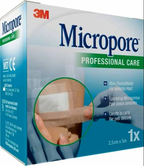 MICROPORE SURGICAL TAPE PAPER PLASTER TAN M5X25MM