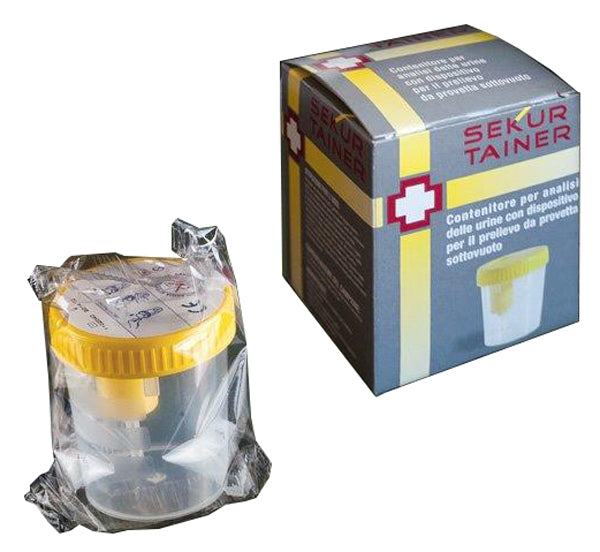 SEKUR TRAINER URINE CONTAINER WITH SCREW CAP AND PROBE FOR COLLECTION FROM VACUUM TEST TUBE 120ML