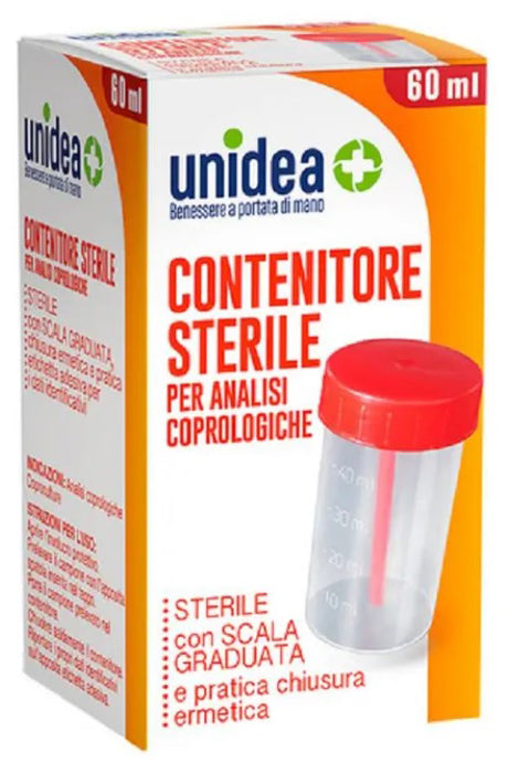 UNIDEA STERILE CONTAINER FOR STOOL ANALYSIS 60 ML