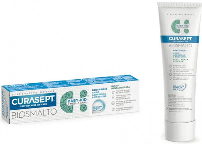 CURASEPT BIOSMALTO BABY KID TOOTHPASTE MINT CARIES ABRASION & EROSION 50 ML