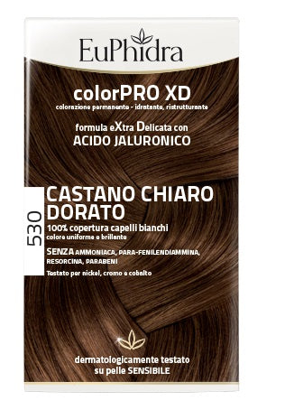 EUPHIDRA COLORPRO XD 530 LIGHT GOLDEN BROWN HAIR COLORING GEL IN BOTTLE + ACTIVATOR + CONDITIONER + GLOVES