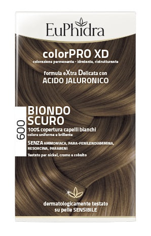 EUPHIDRA COLORPRO XD 600 DARK BLONDE HAIR COLORING GEL IN BOTTLE + ACTIVATOR + CONDITIONER + GLOVES