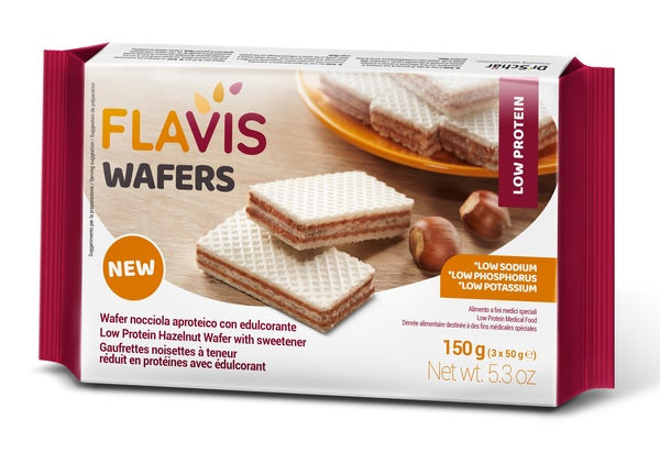 FLAVIS PROTEIN-FREE HAZELNUT WAFERS 3 SERVINGS OF 50 G