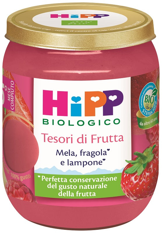 HIPP FRUIT TREASURES APPLE STRAWBERRY RASPBERRY 160 G