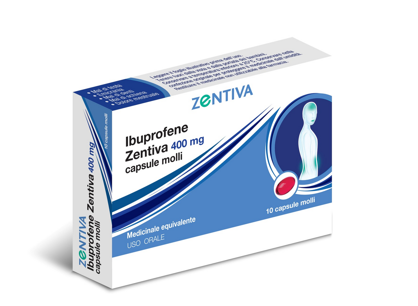 IBUPROFENE ZEN 400MG SOFT CAPSULES, 10 CAPSULES IN PVC/PVDC/AL BLISTER