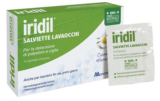 IRIDIL EYE WASH 14 DISPOSABLE WIPES