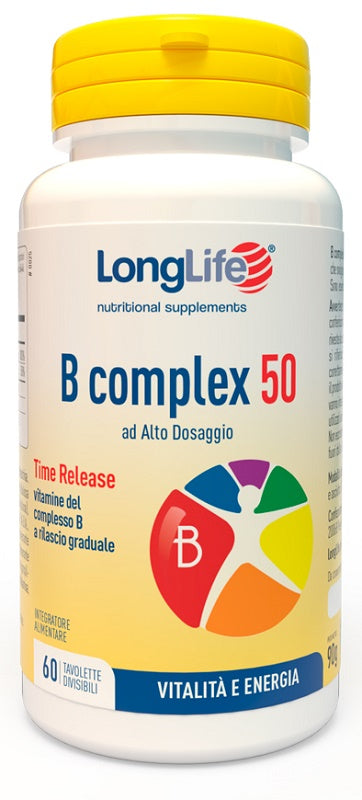 LONGLIFE B COMPLEX 50 GRADUAL RELEASE 60 DIVISIBLE TABLETS