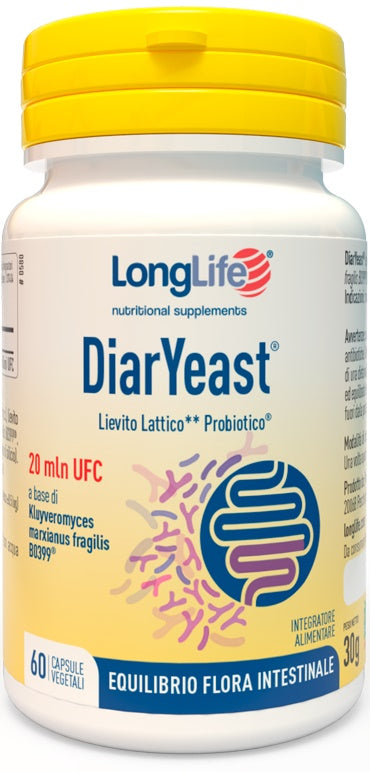 LONGLIFE DIARYEAST 60 VEGETABLE CAPSULES