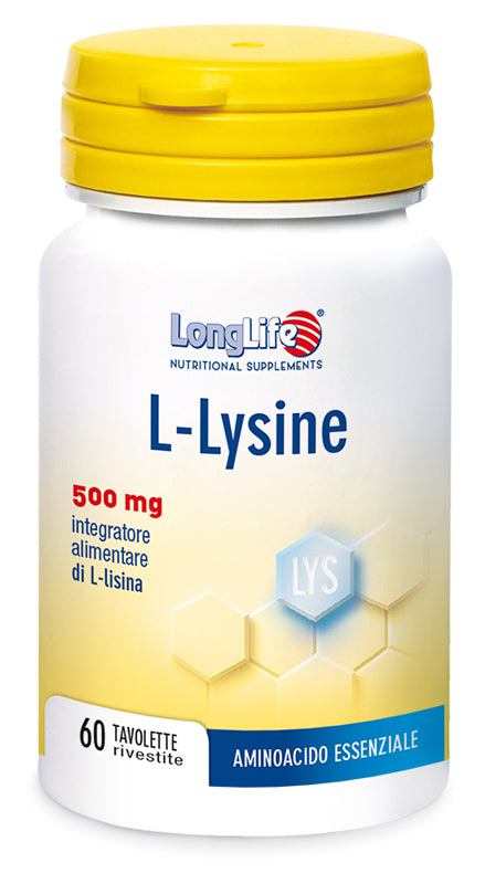 LONGLIFE L-LYSINE 500MG 60 COATED TABLETS OF 860 MG