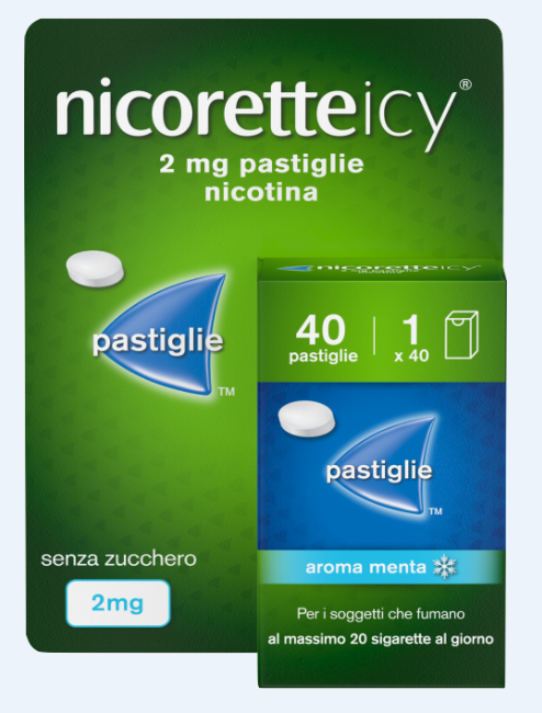 NICORETTEICY 2 MG LOZENGES 40 LOZENGES IN CARTON CONTAINER