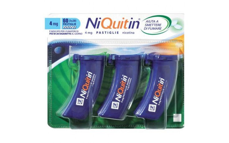 NIQUITIN 4MG MINT FLAVOR LOZENGES, 60 LOZENGES IN PP CONTAINER