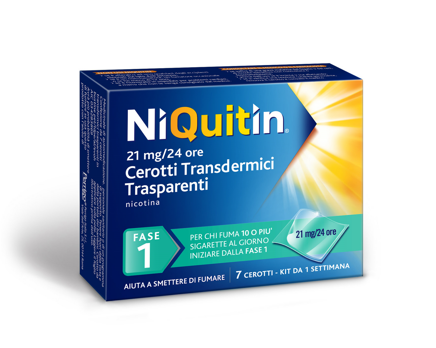 NIQUITIN 21 MG/24 HOURS TRANSDERMAL PATCHES TRANSPARENT 7 TRANSDERMAL PATCHES IN PET/LDPE/AL/EVOH SACHETS