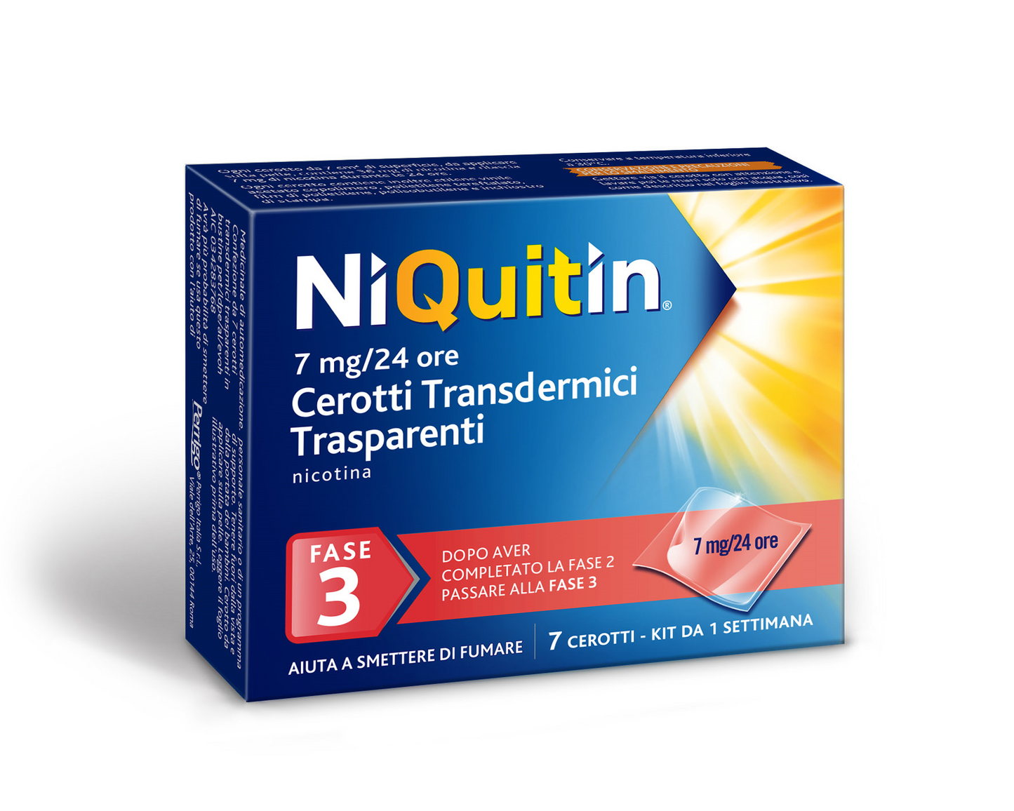 NIQUITIN 7 MG/24 HOURS TRANSDERMAL PATCHES TRANSPARENT 7 TRANSDERMAL PATCHES IN PET/LDPE/AL/EVOH SACHETS