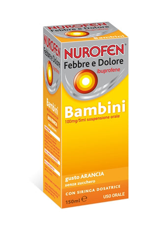 NUROFEN FEVER D CHILDREN 100 MG/5 ML ORAL SUSPENSION ORANGE FLAVOURED SUGAR FREE 150 ML BOTTLE WITH DOSING SYRINGE