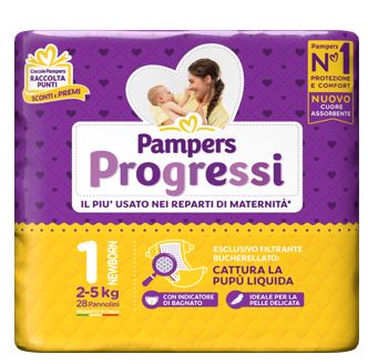 PAMPERS PROGRESSI NEWBORN DIAPER 1 2-5KG 28 PIECES